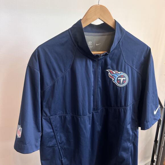 Nike NFL On Field Tennessee Titans Coaches 1/4 zip pullover short sleeve‎ Medium - Picture 2 of 6